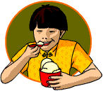 A child eating ice cream