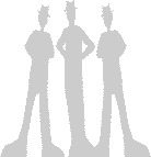 Three shadowy 
figures