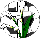 A football and lillies