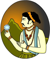 A man holding the Koh-i-noor diamond