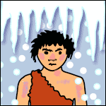 A man in an ice cave
