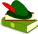 Peter Pan's cap and books.