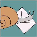 Work in Progress, depicted by - A snail and a letter