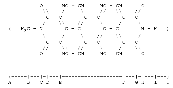 Chemical diagram of N-methyl-perrylene-diimide