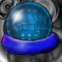 Robot looking into a crystal ball by Doctor MO