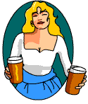 A German barmaid with beers