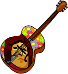 A guitar with John Lennon's face on it