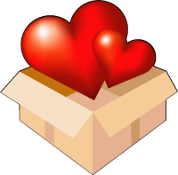 Two hearts in a box.