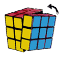 A layer of the Rubik Cube being turned vertically