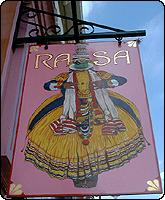 The Rasa Indian restaurant traditional shop sign