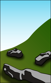 The fallen stones left lying on Easter Island