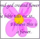 A picture of a flower and text