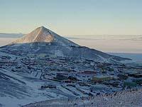 Panorama of McMurdo Station and the mountain landscape