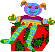 A home-made teddy in a Christmas box