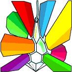 The colours of the spectrum, refracted through a diamond