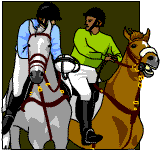 Two horses and their riders