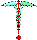 Symbol of caduceus used to signify the medical profession