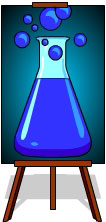 The colour blue, bubbling away in a chemist's lab