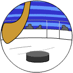 A puck being hit with an ice hockey stick