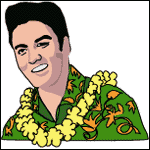 Elvis in an Hawaiian shirt