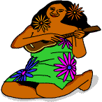 A hula girl playing the ukulele