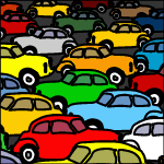 Cars in a jam.