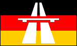 A german flag with a motorway
