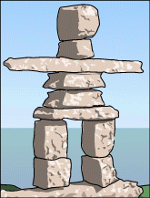 Inukshuk - a man-shaped<br/>
stone monument