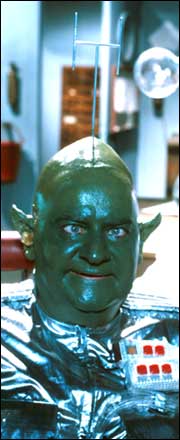 Actor Ronnie Barker dressed up as an alien.