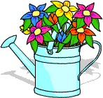 Watering Can with Flowers in