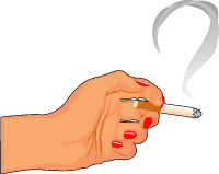 A hand holding a cigarette.