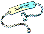 An identity bracelet with Diabetic written on it