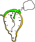 A sleepy chameleon on a clock