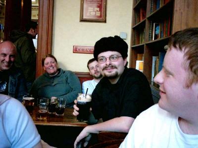 L-R: fords' shoulder; Wumbeevil; Swiv; Nizzy; Zagreb (with pint of Guinness with straw in it); Croz
