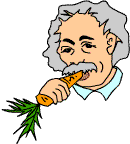Einstein eating a carrot