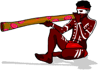 Man playing a didgeridoo