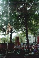 A Nearly-naked man on a rope!
