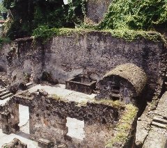 The prison cell at St Pierre, where the only survivor huddled in 1902