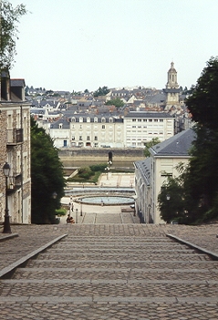 Looking down from Angers Cathedral towards the Loire
