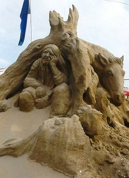 A Sand sculpture. This one didn't win first prize.