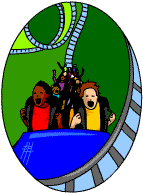 People screaming sat at the front of a rollercoaster