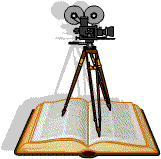 An old-style camera on an open book