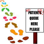 Footprints and a sign